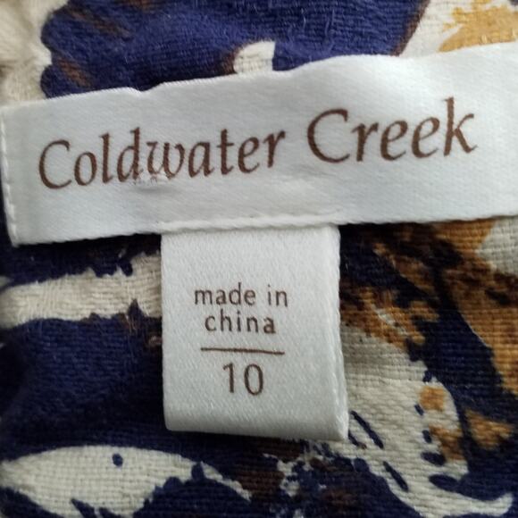 Coldwater Creek Womens Size 10 Textured Cotton Unlined Jacket 3/4 Sleeve Floral - Picture 5 of 7